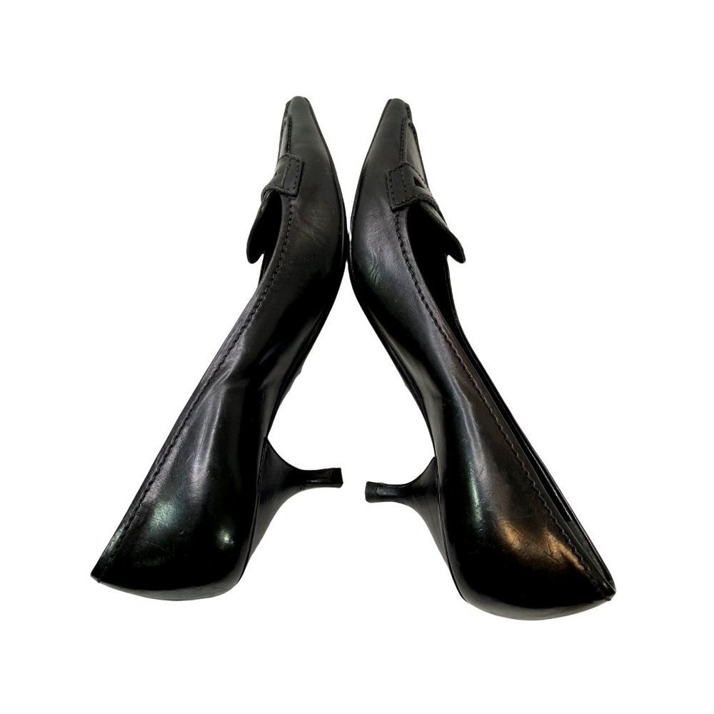 Prada High Heels Leather Pumps Size EU 37 US 6.5 Black Women Pointed Toe - Picture 6 of 10